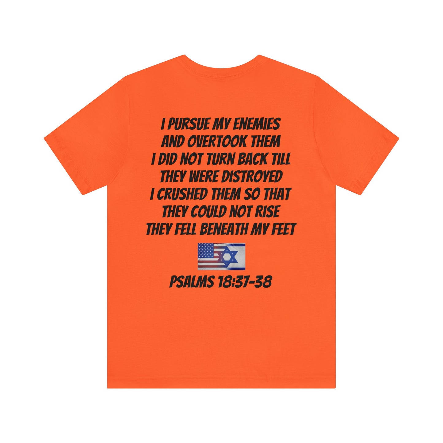 PSALMS 18:37-38 ISRAEL STRONG Unisex Jersey Short Sleeve Tee