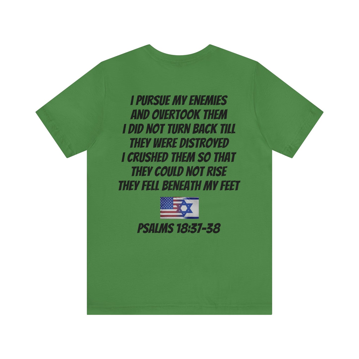 PSALMS 18:37-38 ISRAEL STRONG Unisex Jersey Short Sleeve Tee